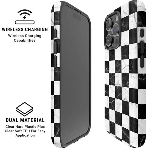 Checkered Marble iPhone 16 Pro Magsafe Impact Case